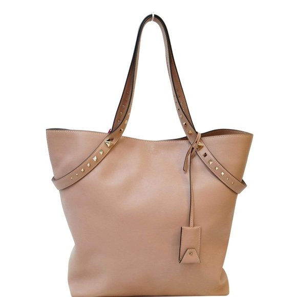 Valentino Handbags - VALENTINO GARAVANI LOVESTUD CALFSKIN LEATHER TOTE